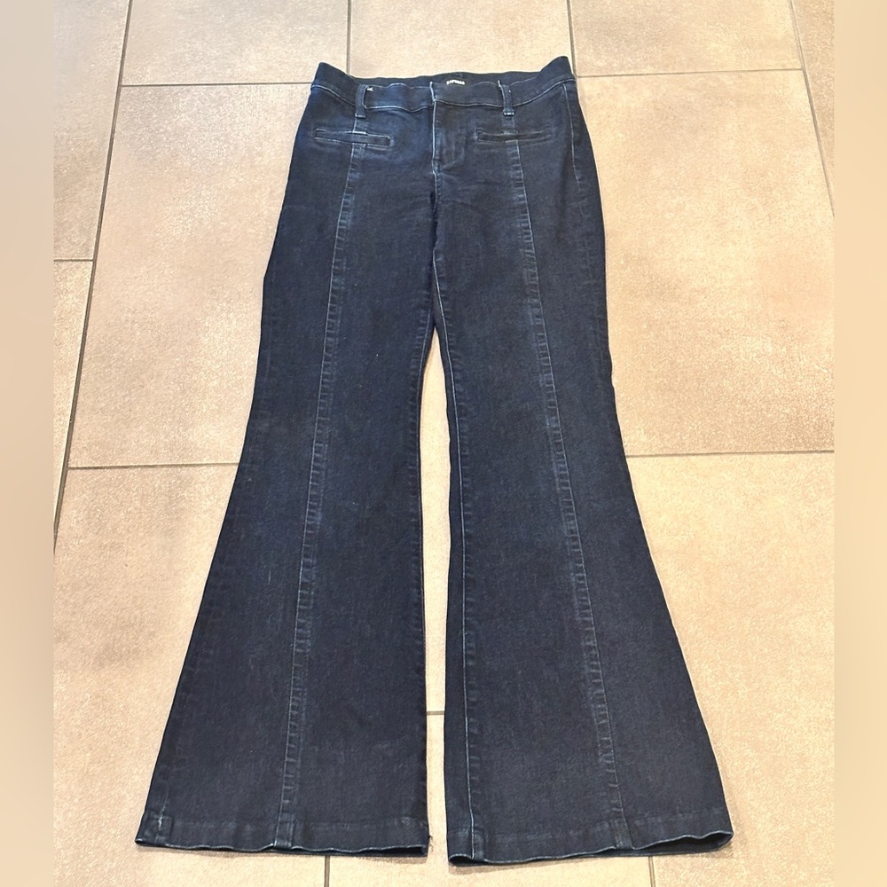 Express 70’s Flared Midrise Dark Blue Flared Women's Jeans Size 2